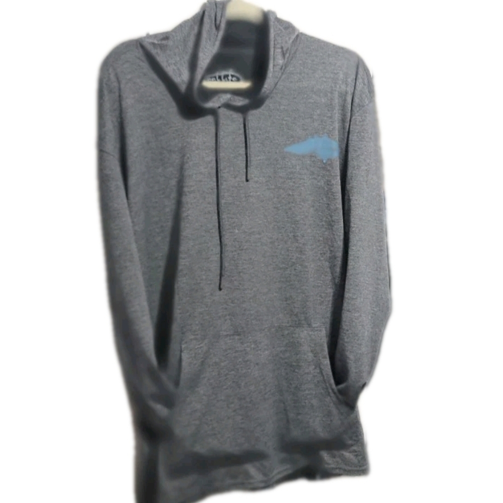 Men's Gray Hoodie with Blue Accent